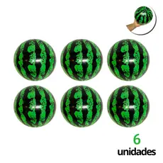 6 Bola Melancia de Vinil Decoração, Festa e Eventos 25x25cm