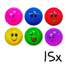 15 Bola de Vinil Emoticon Colorida 25x25cm Festas, Eventos, Praia