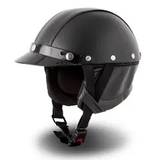 Capacete Moto Coquinho Custom Pro Tork Couro Modelo Boulevard Harley Tamanho Único