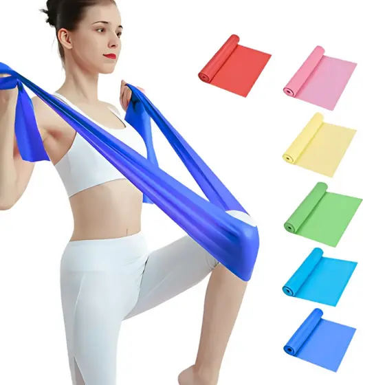 Faixa Elástica de Resistência Rosa para Fisioterapia, Yoga, Pilates e Alongamento