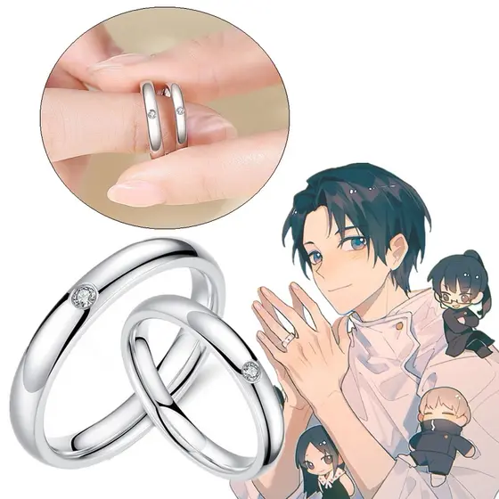 Anime Jujutsu Kaisen Okkotsu Yuta Cosplay Jóias Propulsoras De Anel Acessórios Ajustáveis Anéis De Casal Presente