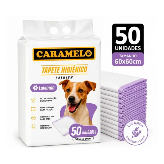 Tapete Higiênico Lavanda Premium - Antiodor Antivazamento  | Caramelo