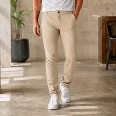 Calca Masculina Sarja Premium Elastano Confortável Algodão Elegante Moderna Casual Alta Qualidade Homem Varias Cores