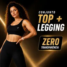 Conjunto Fitness Feminino Original VLS Top + Calça Legging Cintura Alta Suplex Academia & Treino