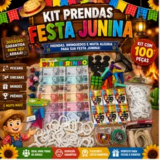 KIT PRENDAS FESTA JUNINA COMPLETO – 102 ITENS