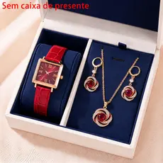 Conjunto de Relógio Feminino-Elegância Original(NÃO ACOMPANHA CAIXA)