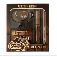 Kit Make Chocolate Blush e Batom+Paleta de Sombras + Lip Gloss + Lápis Labial- Sarah’s Beauty