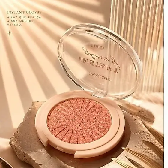 Blush e Iluminador Instant Glossy- SPCOLORS Ilumina e Alta fixação