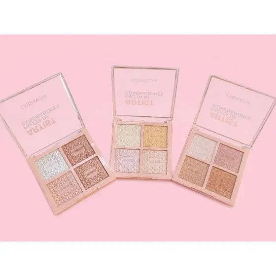 Paleta de Iluminador 04 Cores Artist - Labranche - Brilho e Alta Pigmentação