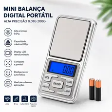 Mini Balança Digital Portátil Alta Precisão 0.01g  200g Joias Ouro Prata Alimentos Laboratório Metal