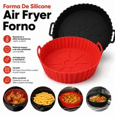 Kit Forma De Silicone Air Fryer Forno Fritadeira Assadeira Reutilizável Antiaderente Flexível