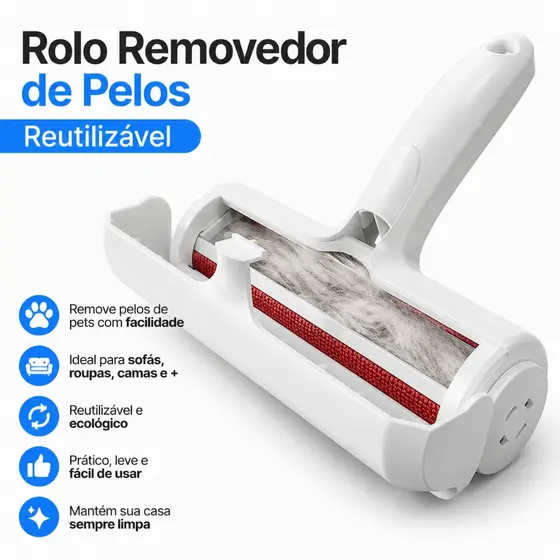 Rolo Removedor Tira Pelos Reutilizável Pet Animais Cachorro e Gato Para Sofa Roupa Moveis Gruda