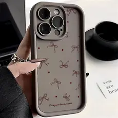 Capa De Telefone Para Samsung A15 A07 A16 A06 A55 A35 A56 A05 A36 A26 A25 A54 A34 A14 Arco Marrom Bonito Poka Dot Design