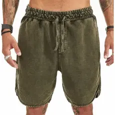 Bermuda Short Moletom Masculina Lisa Com Bolso e Amarração Moletom Passeio Academia Treino