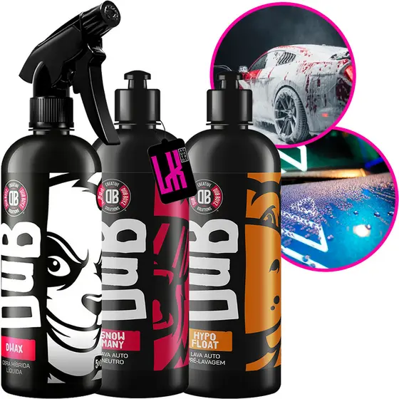 Kit Dub Boyz Shampoo Neutro Snow Many Desegraxante Pre Lavagem Hypo Flaot Cera Liquida Dwax Spray