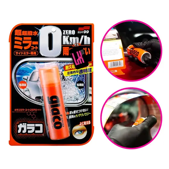 Glaco Zero Spray 40ml Soft99 - Coat Repelente De Água Para Retrovisor e Câmera De Ré Visibilidade