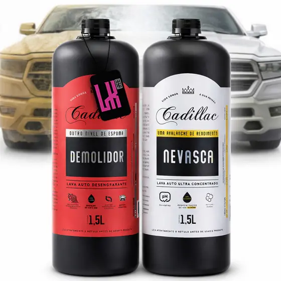 Kit Demolidor Nevasca Cadillac Shampoo Automotivo Pre Lavagem Pesada Tira Barro Oleo Lama