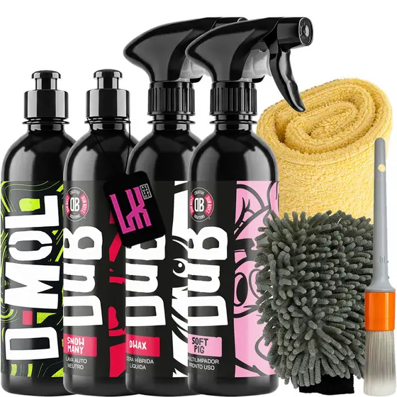 Kit Lavagem Automotiva Dub Boyz Shampoo Neutro Desincrustante Pre Lavagem Cera Brilho Proteção Apc