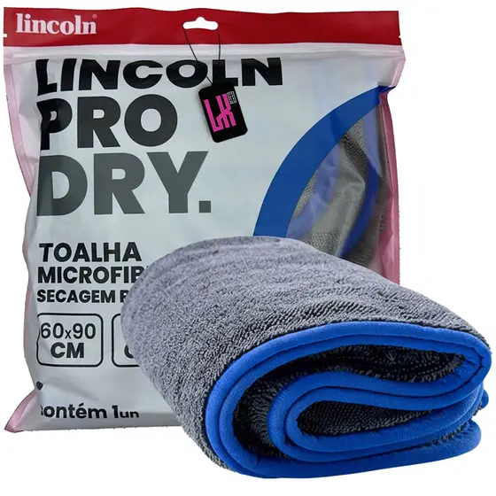 Toalha Secagem Microfibra Premium 60x90 600gsm Lincoln Enxuga Seca Carro