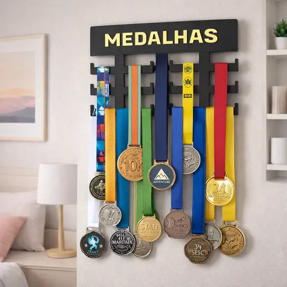 Porta Medalhas Universal Personalizado 12 Ganchos