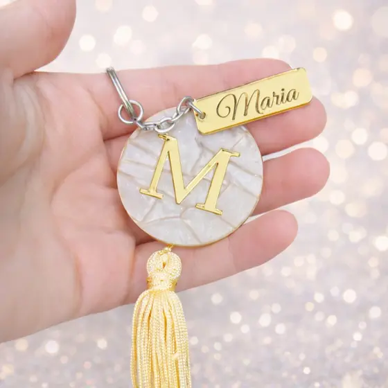 Chaveiro Acrílico Personalizado Moderno Presente Estilo Mármore Personalizado