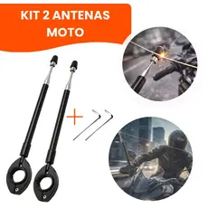 2 ou 1 Antena Corta Pipa Moto Anti Cerol Retrátil Aço Inox 6 Estágios Fixação De Guidão Universal