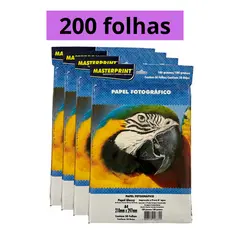 Papel Fotográfico 180G Glossy A4 À Prova D'água Brilhante Premium 200 folhas MASTER PRINT