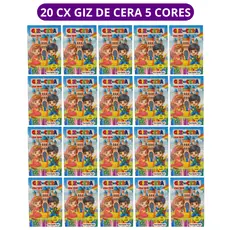 20 cx Mini Giz de Cera 5 Cores P/ Kit Festa Lembrancinha Artesanato Infantil