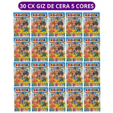 30 cx Mini Giz de Cera 5 Cores P/ Kit Festa Lembrancinha Artesanato Infantil
