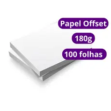 100 Folhas Papel Offset A4 180g Diplomata Opaline Liso Branco