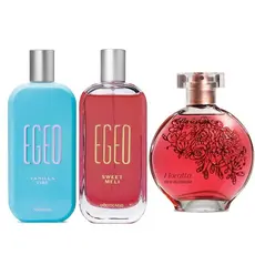 Kit 3 Body Splash Egeo Vanilla Vibe e Egeo Melancia + Floratta Red