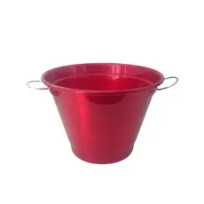 Balde de Gelo 6 Litros Vermelho Verniz em Alumínio