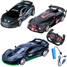 Carrinho Controle Remoto Carro Esportivo Farol Led Presente Carro Esportivo Recarregável Que Brilha e Corre de Verdade
