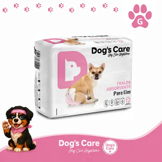 Fralda higiênica cães Pet descartável para cachorro fêmea G  kit 12 unidades Dogs care
