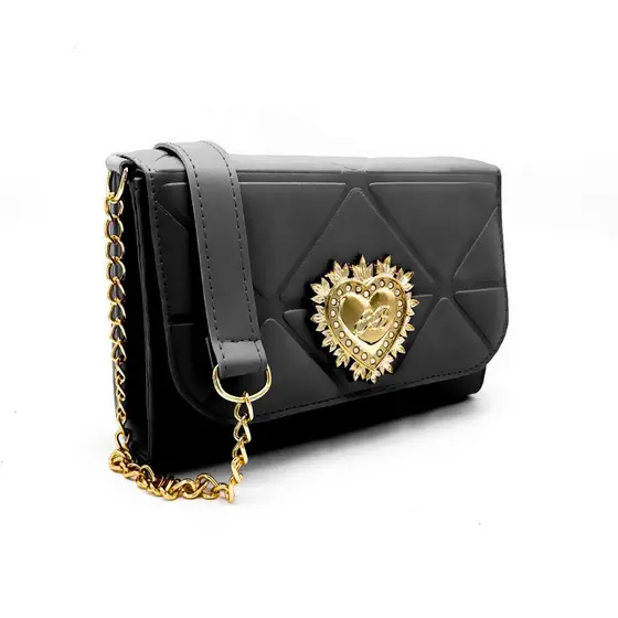 Bolsa Transversal Feminina Tiracolo Coração Alça Corrente Oferta
